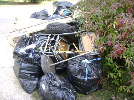 trash bags in pile